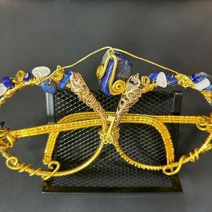Lapis Luzuli Golden Wire Frames